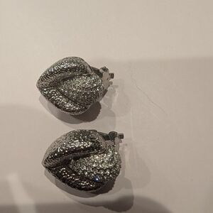 Butler Clip On Sparkling Silver Knot Earrings